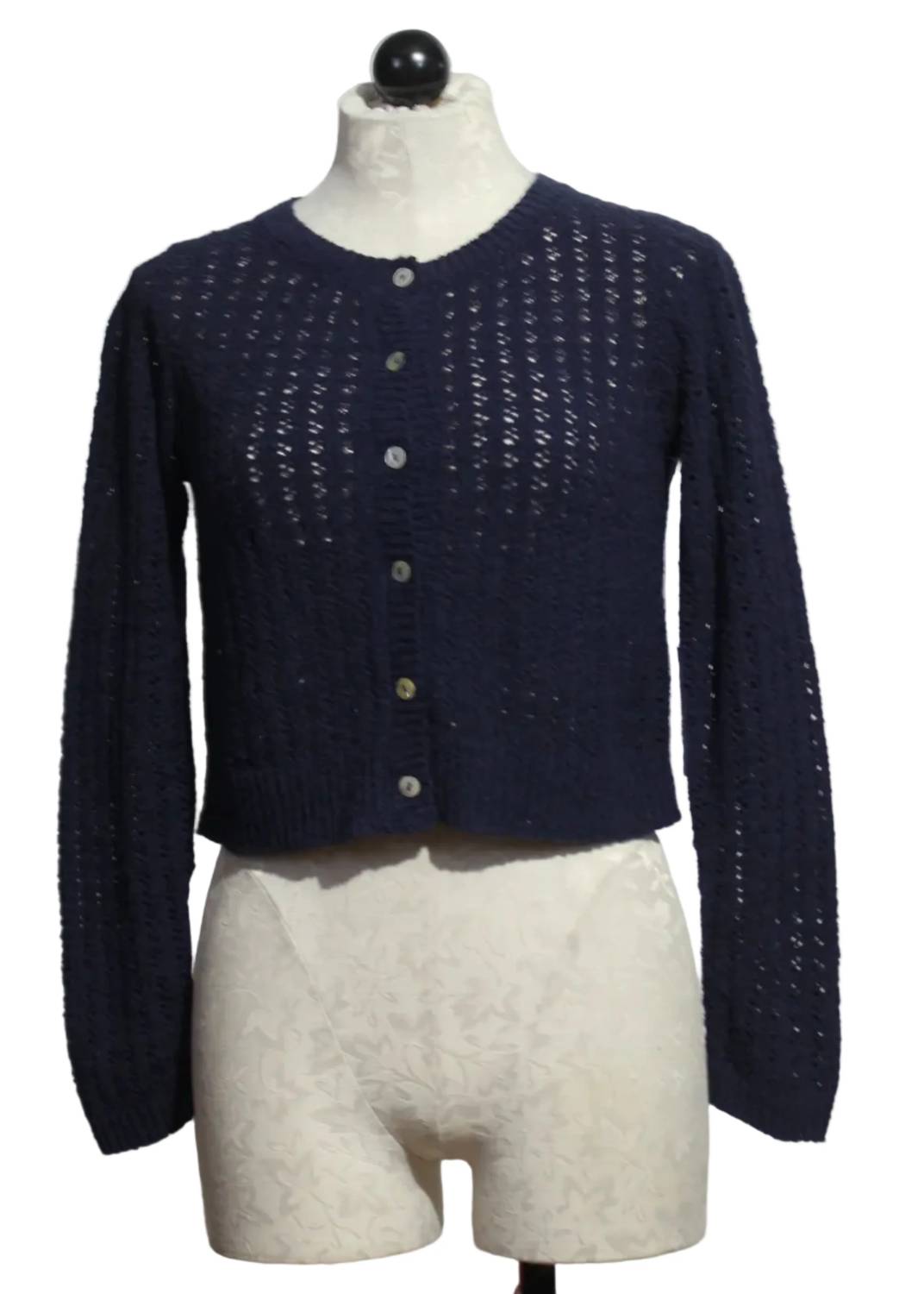 Women's Cotton Boucle Crop Cardigan