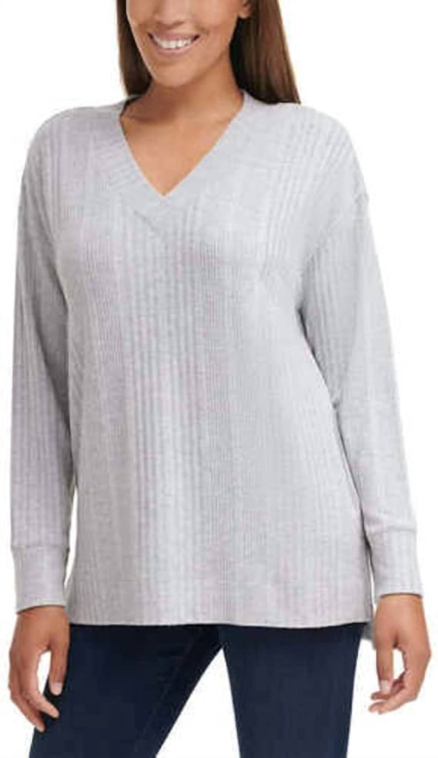 Ribbed V-neck Top