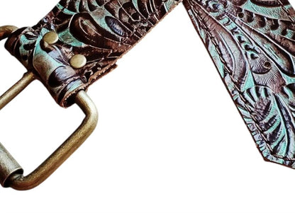 Women's Tooled Leather Belt