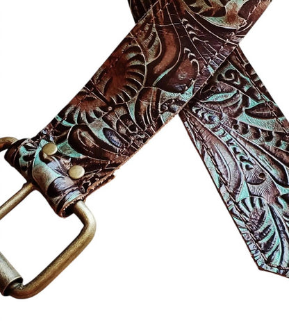Women's Tooled Leather Belt