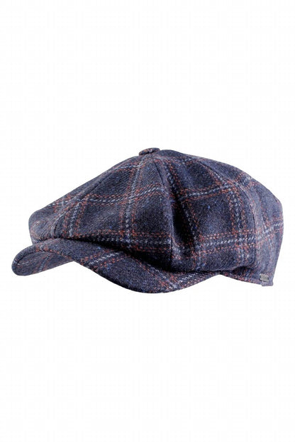 Men's Newsboy Retro Mélange 'lanificio Bottoli' Wool Check 'archive Line' Cap