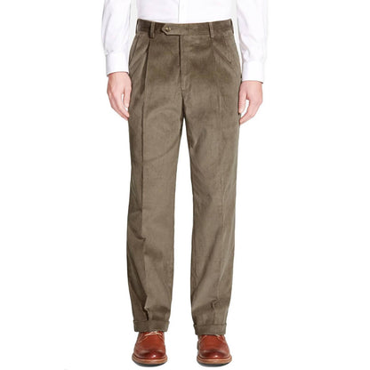Milan Double Reverse Pleat Wale Luxury Italian Corduroy Pant