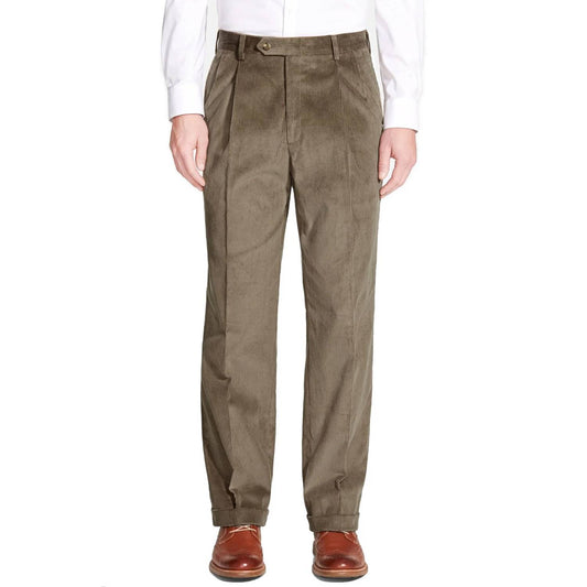 Milan Double Reverse Pleat Wale Luxury Italian Corduroy Pant