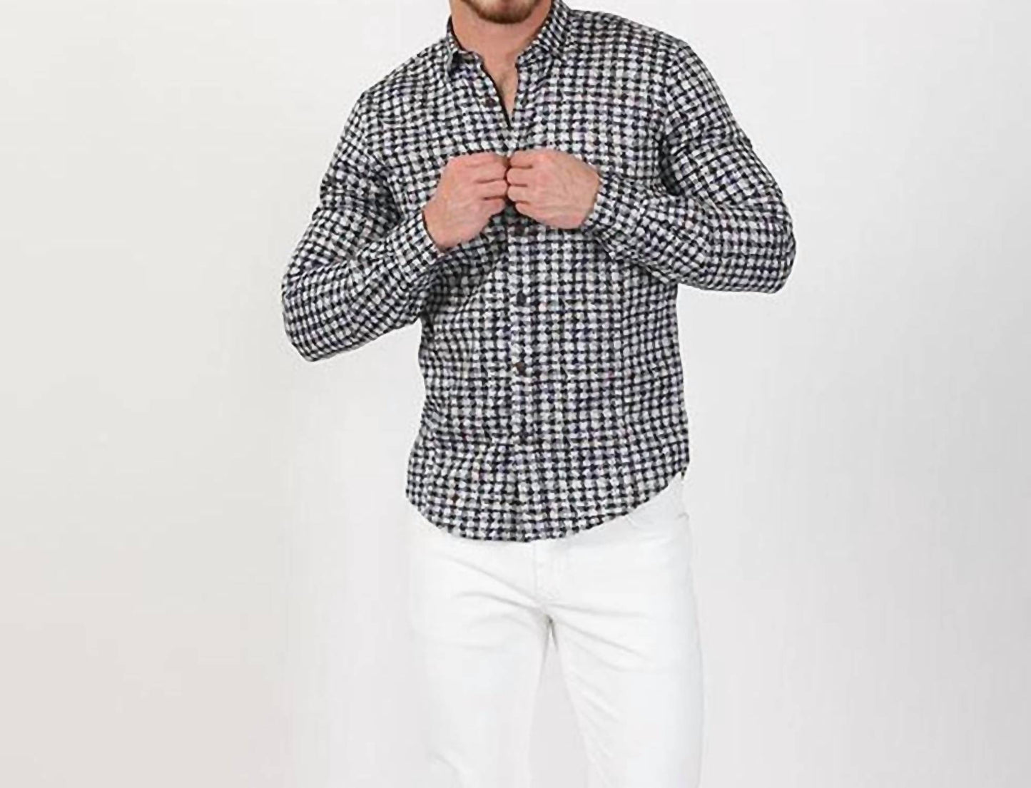 Digital Color Print Button Down Shirt