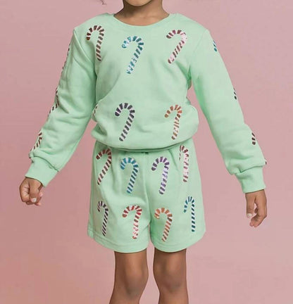 Candy Cane Sequin Sweatshirt