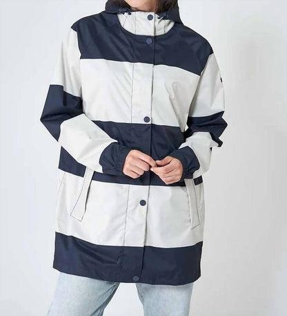 Unlined Striped Raincoat