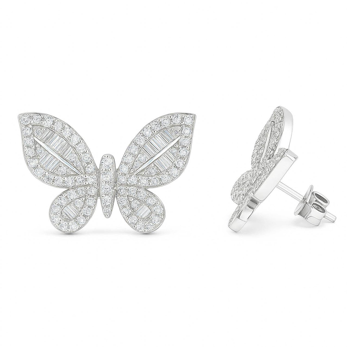 Allyanna Gifts - Women's Cubic Zirconia Butterfly Stud Earrings - Rack Hunt
