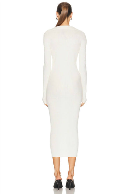 Light Rib Cardigan Long Dress