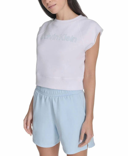 Sleeveless Puff-logo Cropped Top