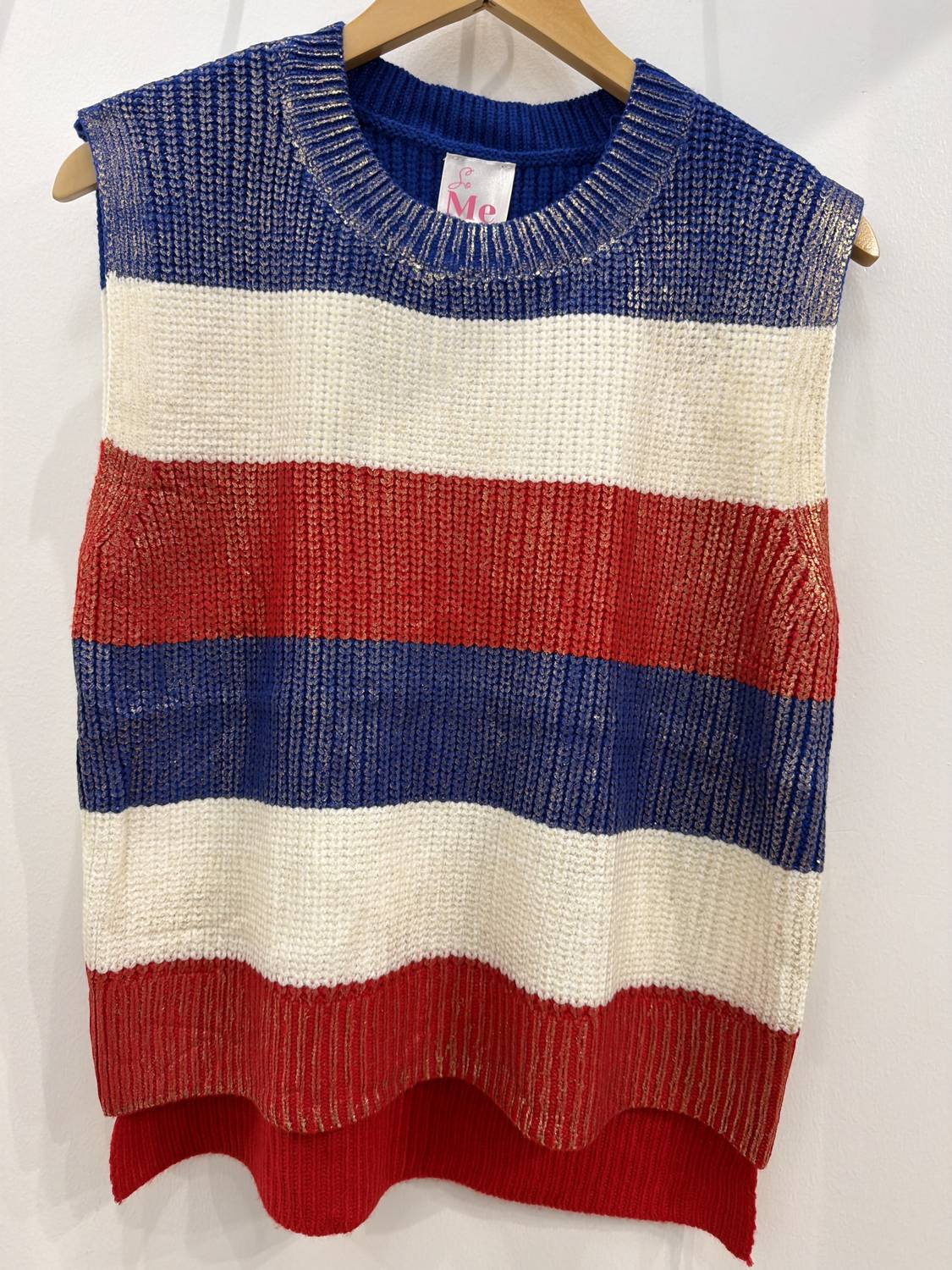 Women's Stripe Print Sweater Vest