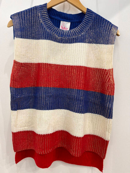 Women's Stripe Print Sweater Vest