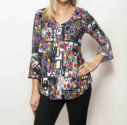 Viscose 3/4 Flounce Sleeve Blouse