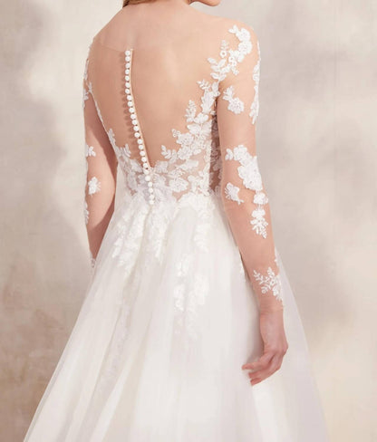 Clarabella Long Sleeve Tulle Wedding Ball Gown