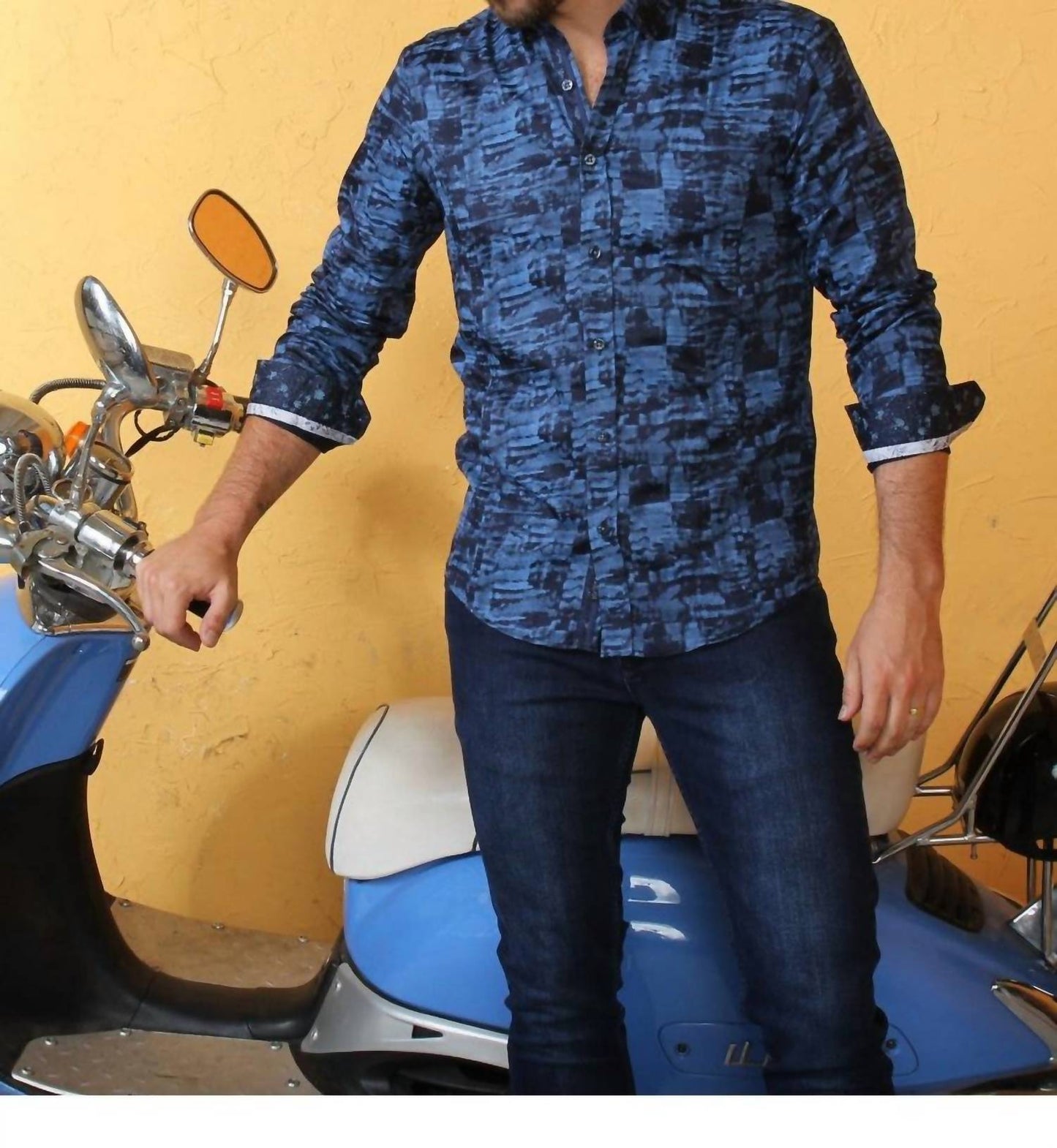 Shadow Print Button Down Shirt