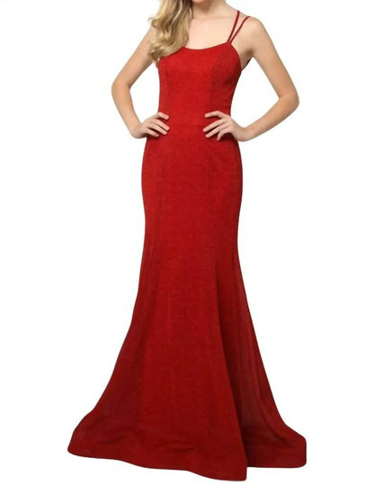 Juliet - Sleeveless Metallic Glitter Gown - Rack Hunt
