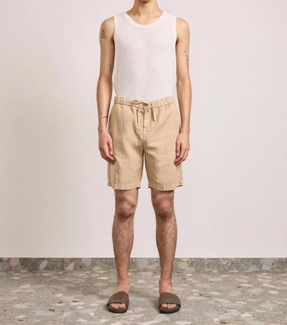 Felipe Herringbone Linen Short