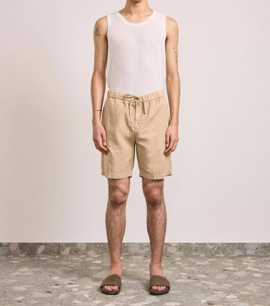 Felipe Herringbone Linen Short
