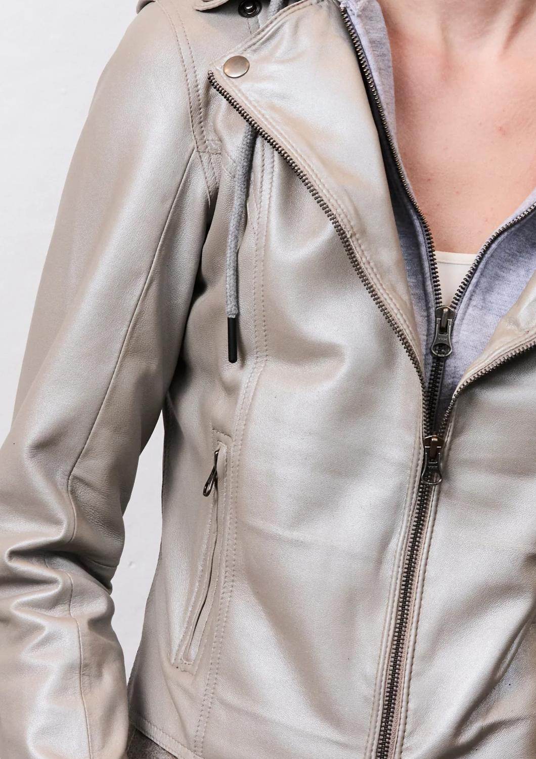 JKT NYC - Molly Metallic Leather Jacket - Rack Hunt