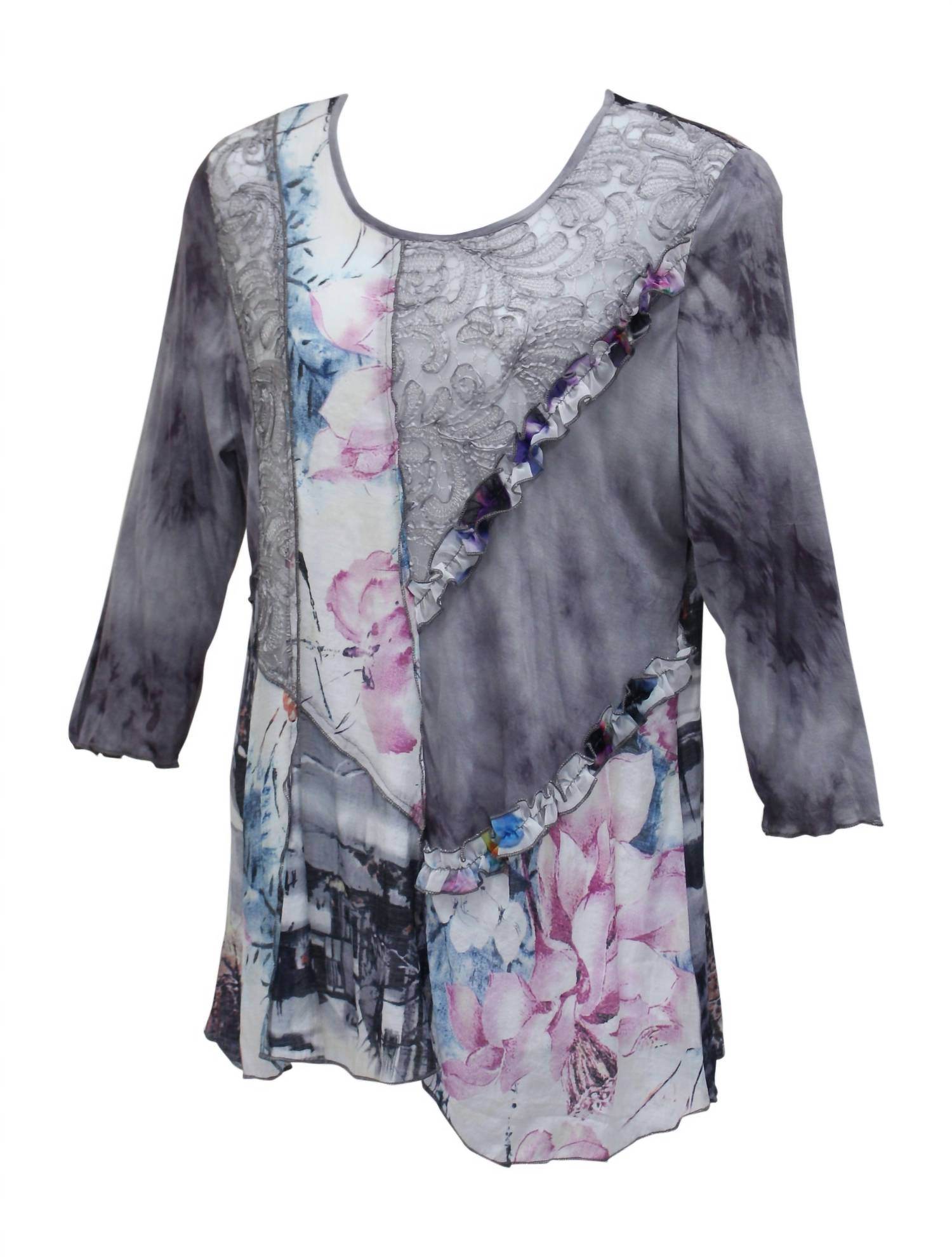 LV Collection - Women's Floral & Ruffle Tunic - Rack Hunt -