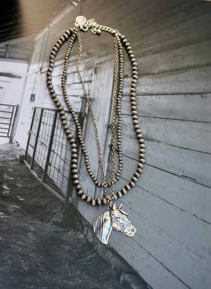 Women's Horse Head Pendant Necklace