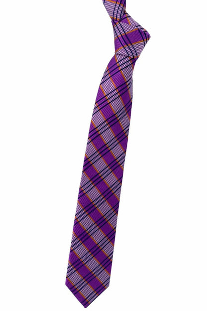 Men's Houndstooth Plaid Woven Silk Tie