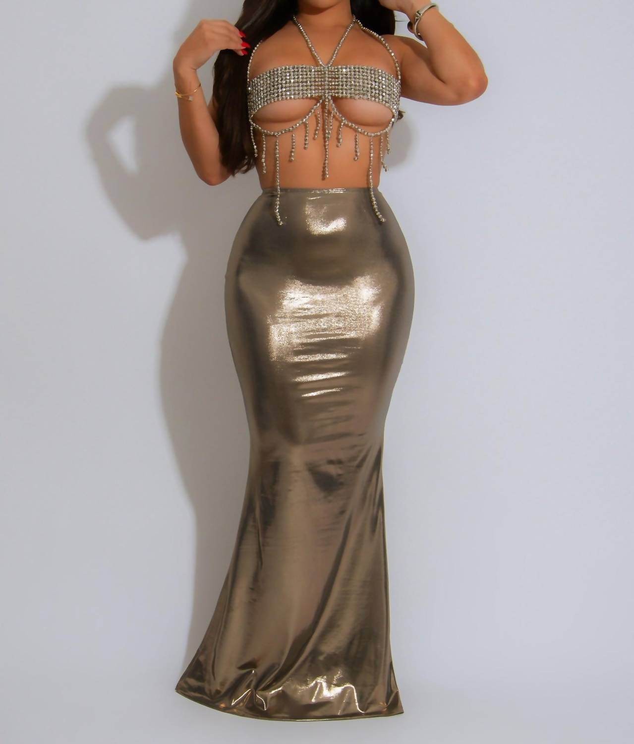 Diva - Iconic Goddess Pearls Skirt Set - Rack Hunt -