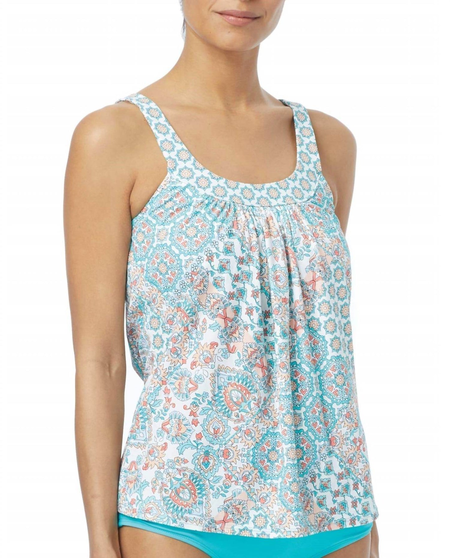 Coco Reef - Tile Mix Larimar Cup Sized Underwire Ultra Fit Tankini Top - Rack Hunt