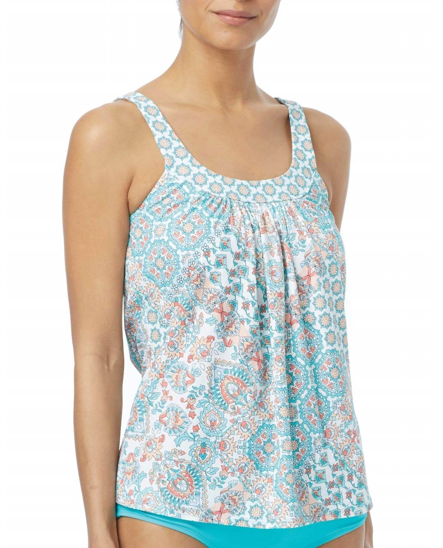 Coco Reef - Tile Mix Larimar Cup Sized Underwire Ultra Fit Tankini Top - Rack Hunt