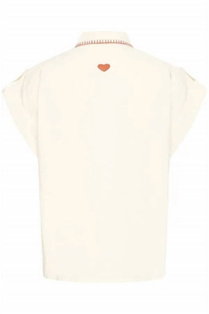 Button Front Embroidered Shirt