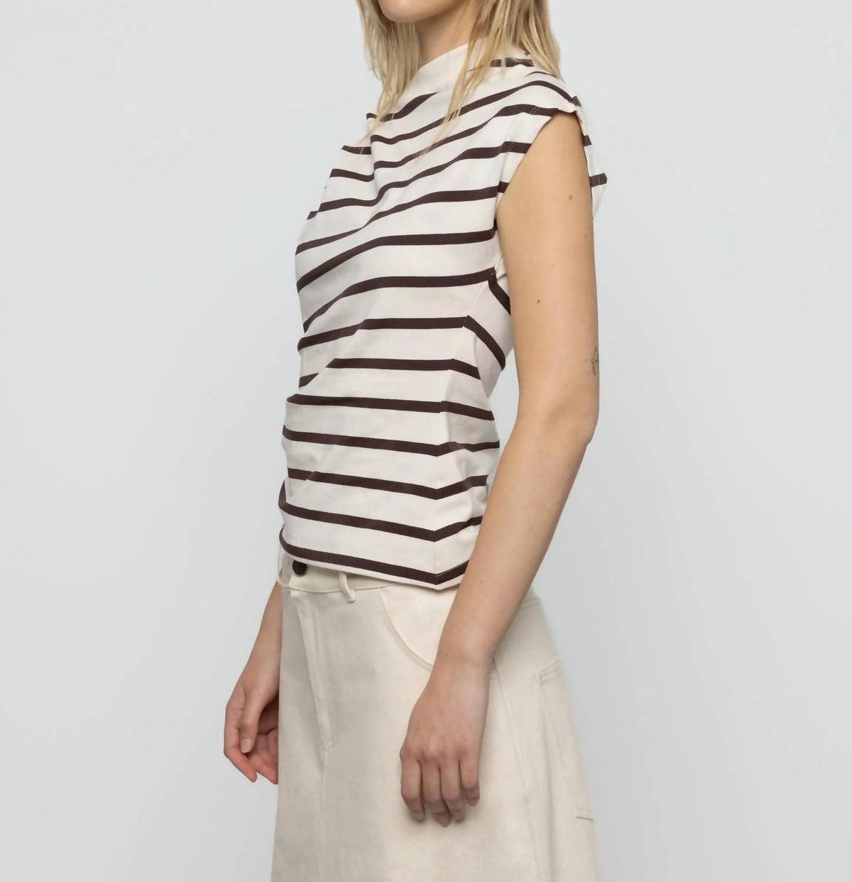 Women's Asymmetric Stripe Tee