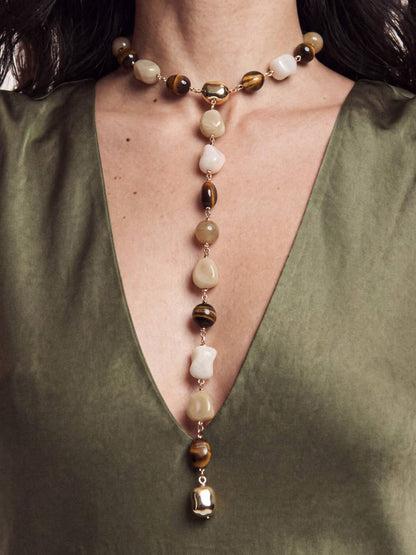 Women's Serene Stone Lariat Necklace