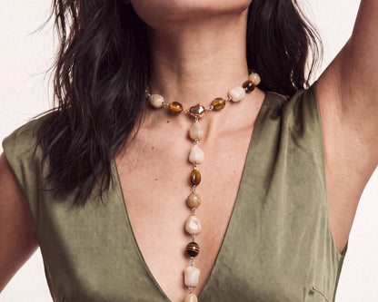 Women's Serene Stone Lariat Necklace