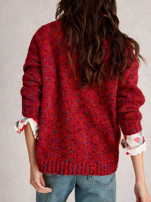 Textured V Neck Sweater