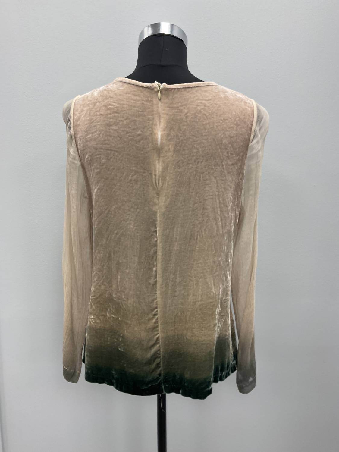 Viviana Uchitel - OLIVE OMBRE SILK VELVET BLOUSE - Rack Hunt