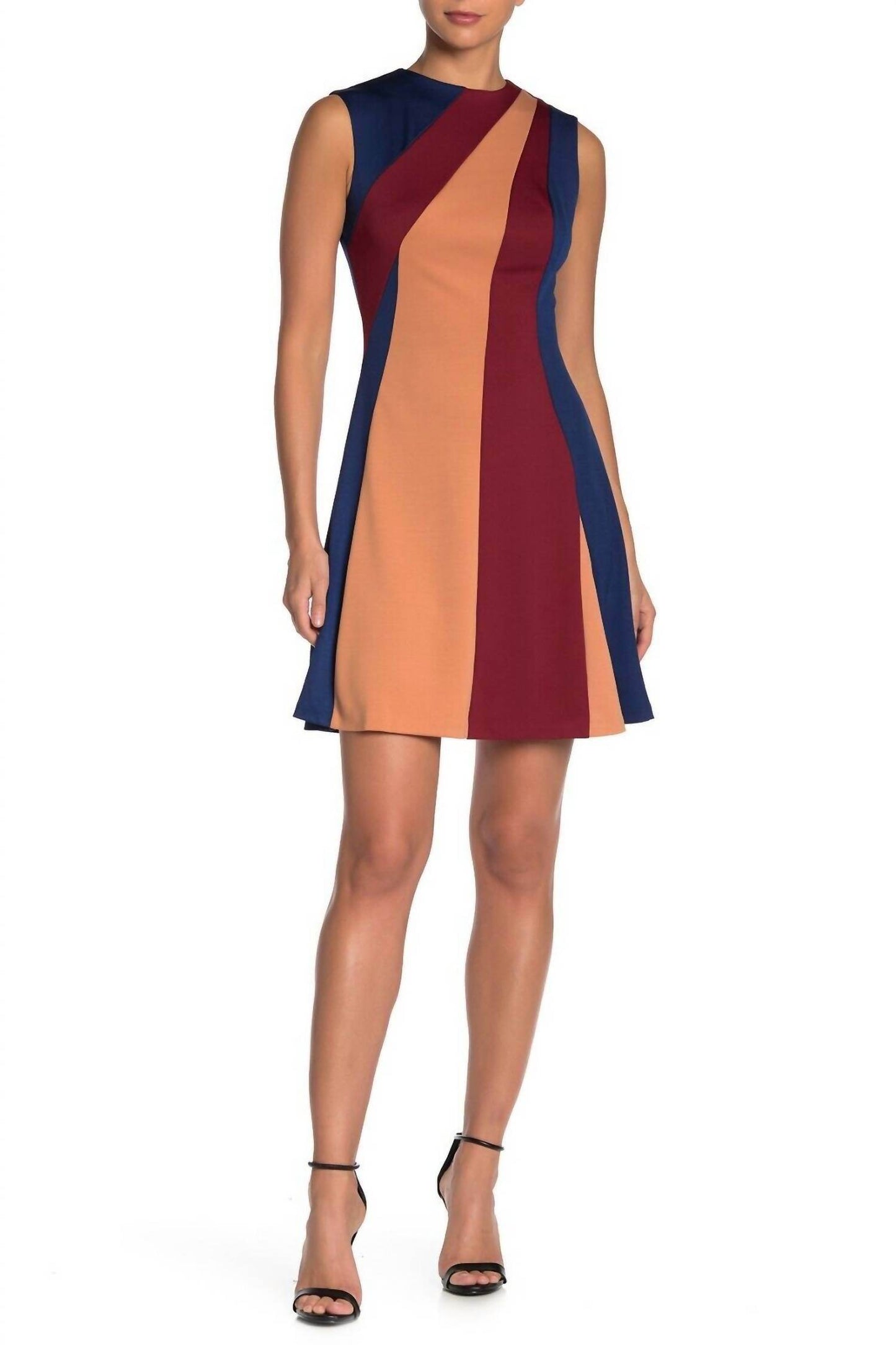 ALEXIA ADMOR - Colorblock Striped Fit Flare Dress - Rack Hunt