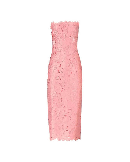 Astelle Floral Cut Strapless Dress