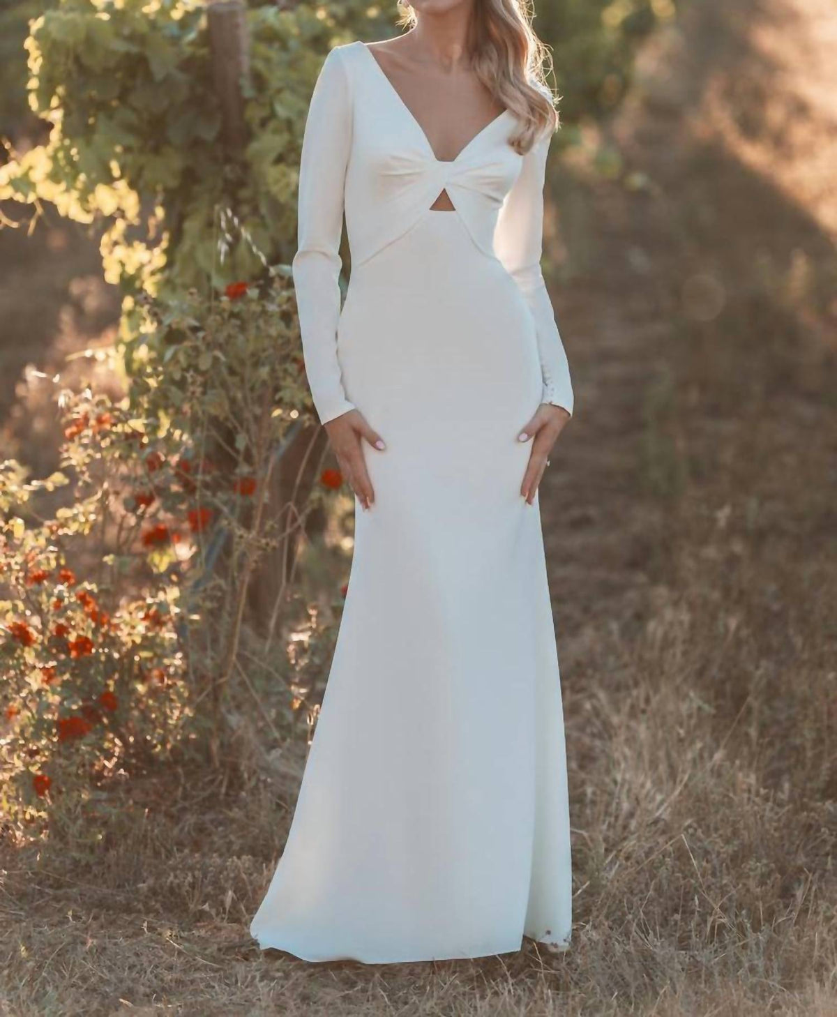 Long Sleeve Sheath Wedding Dress
