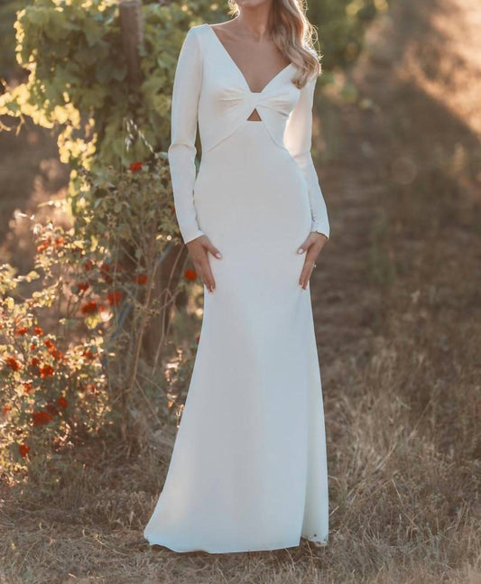 Long Sleeve Sheath Wedding Dress