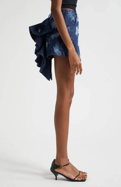 Orire - Bubi Denim Ruffle Mini Skirt - Rack Hunt