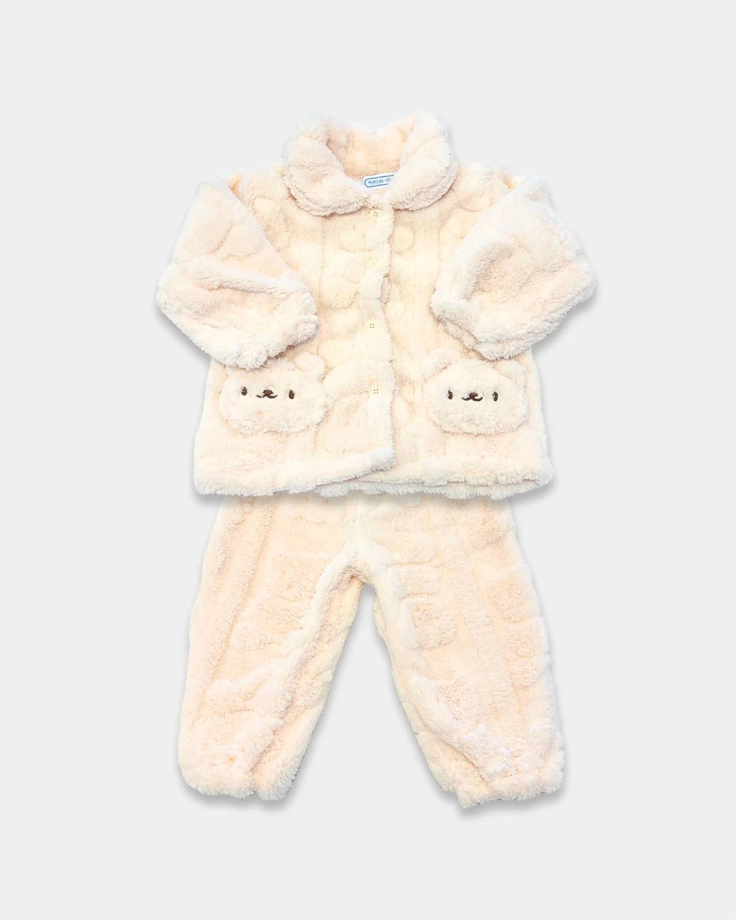 Kid's Two-piece Bear Cozy Plush Pant Set
