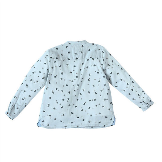 Boy's Marcus Cat Print Shirt