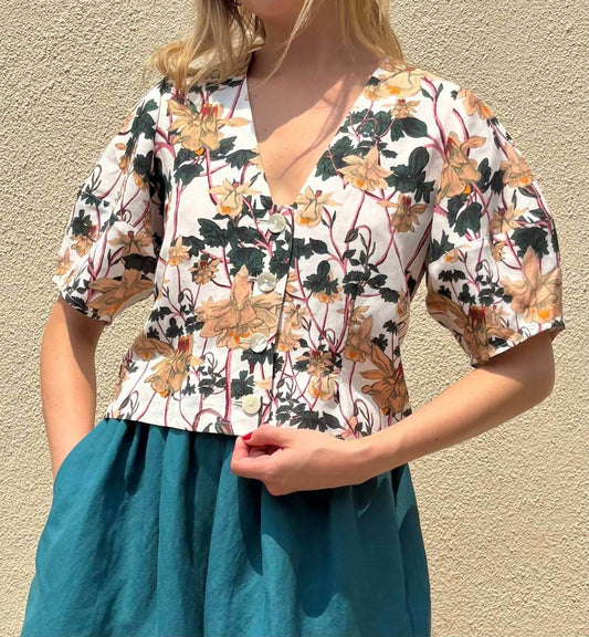 Rose Velvet - Nora Linen Blend Blouse - Rack Hunt