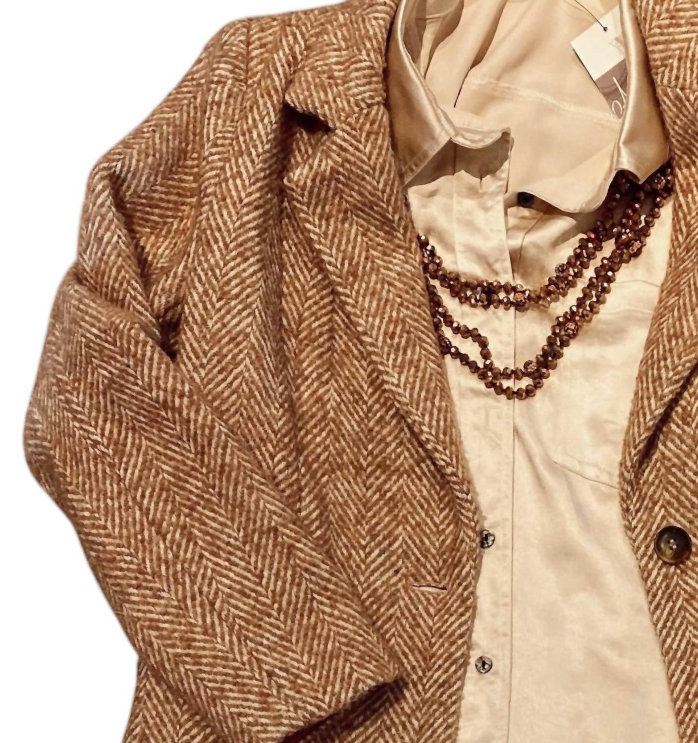 Amelia's - Women's Single Button Herringbone Blazer - Rack Hunt -