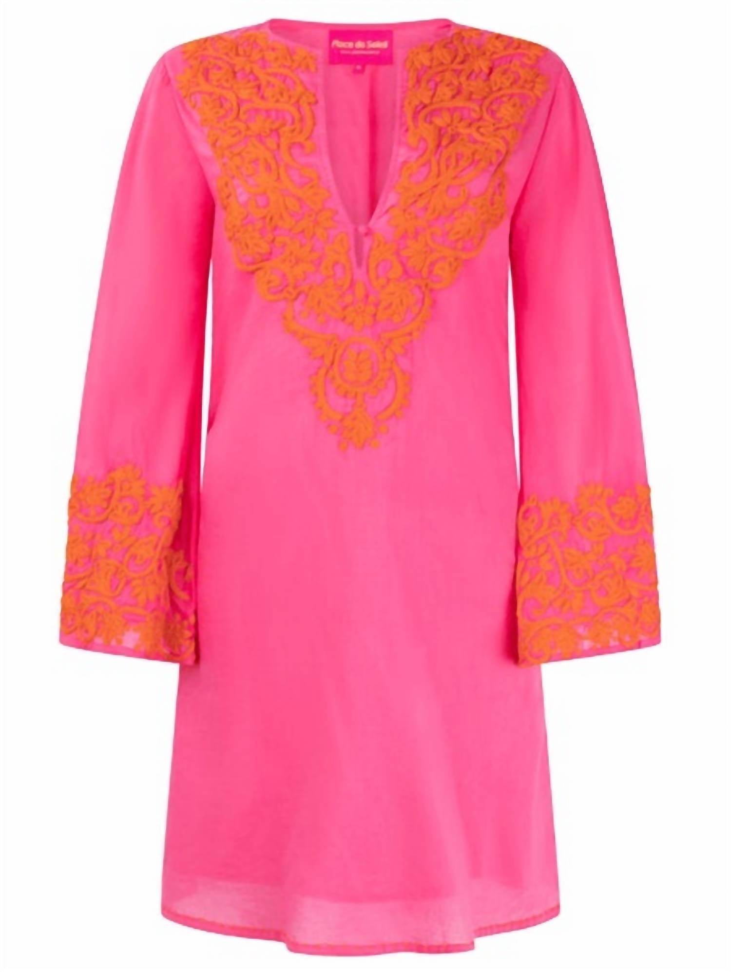 Place du Soleil - Women's Embroidered Mini Dress - Rack Hunt -