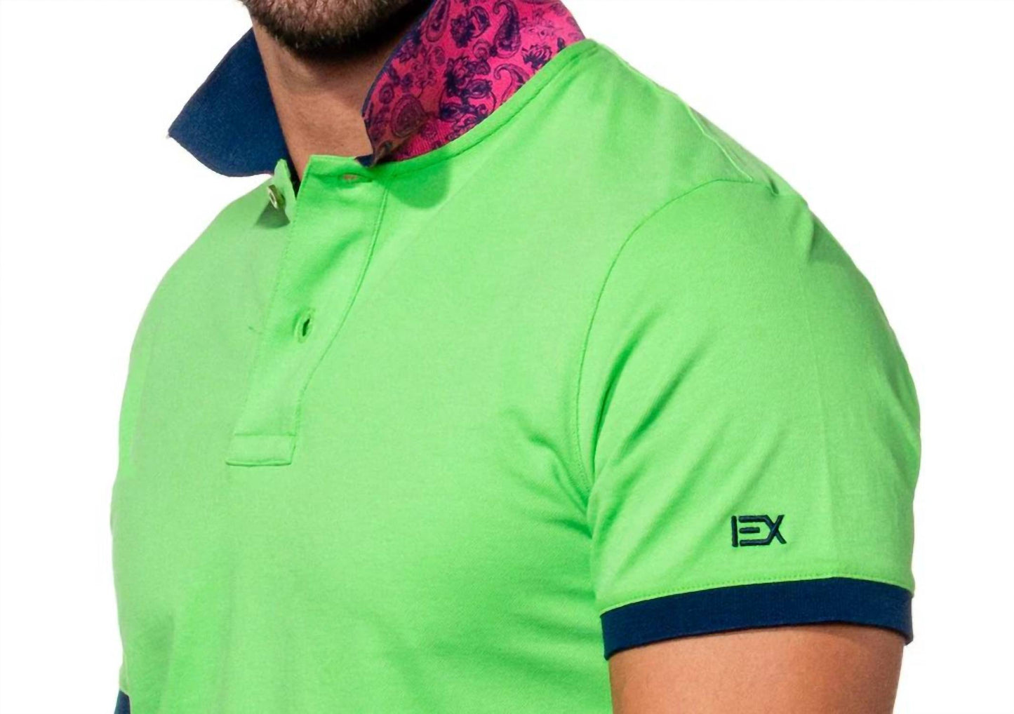 Double Sided Paisley Print Collar Polo