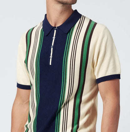 No Time For Dreaming Striped Knit Polo - Plus