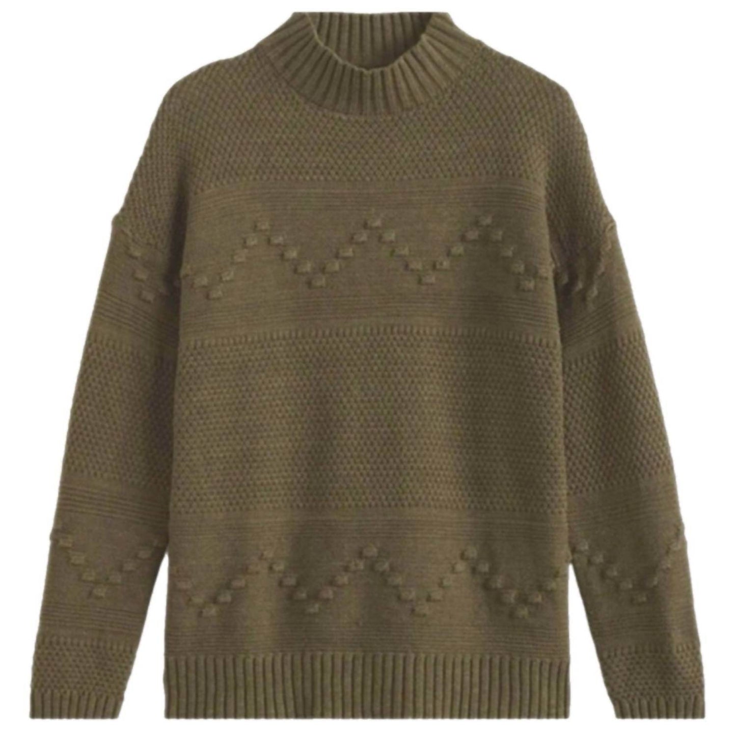 Pink Clover - Gabriel Mock Neck Textured Sweater - Rack Hunt -