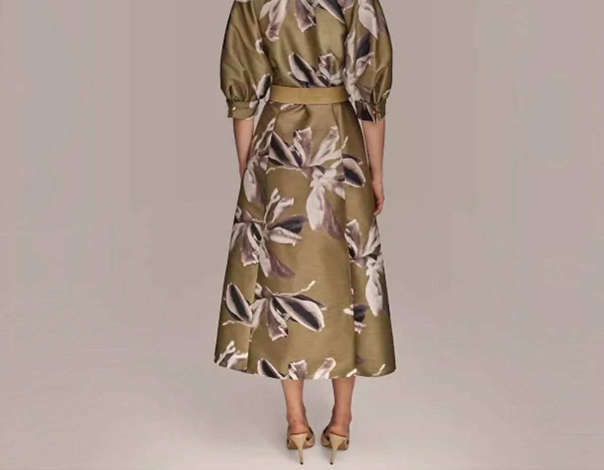 Print Belted Midi Shirtdress