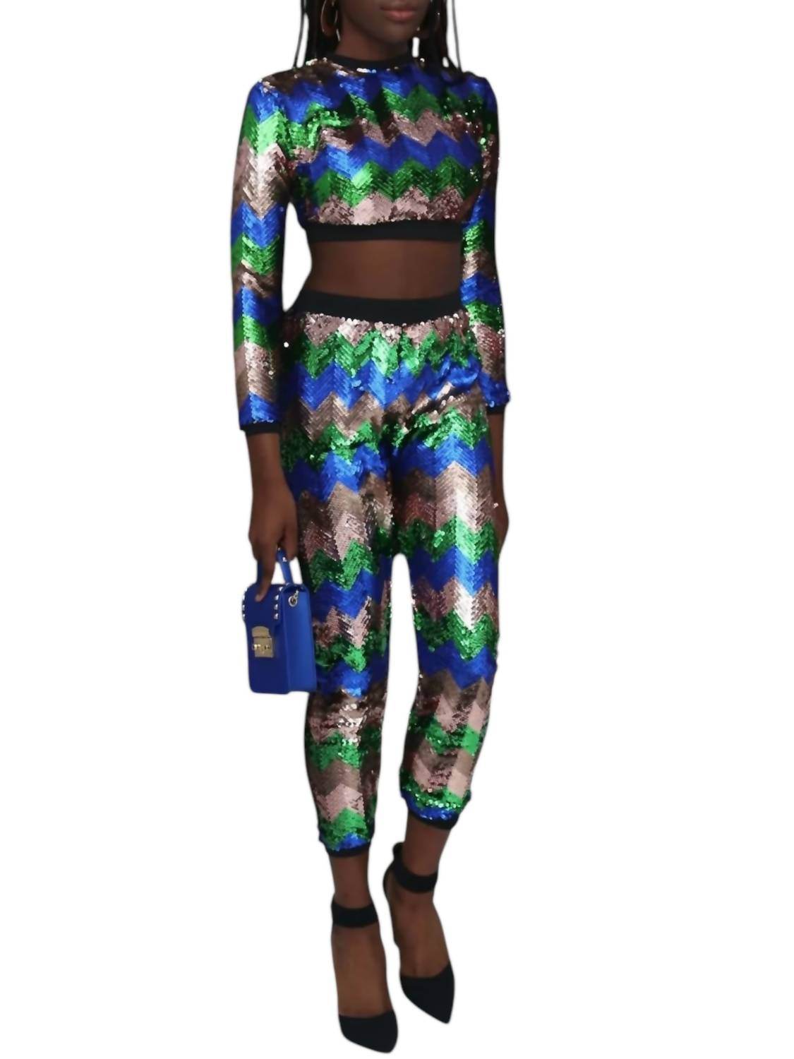 Genuine - Sequin Delight Pant Set - Rack Hunt -