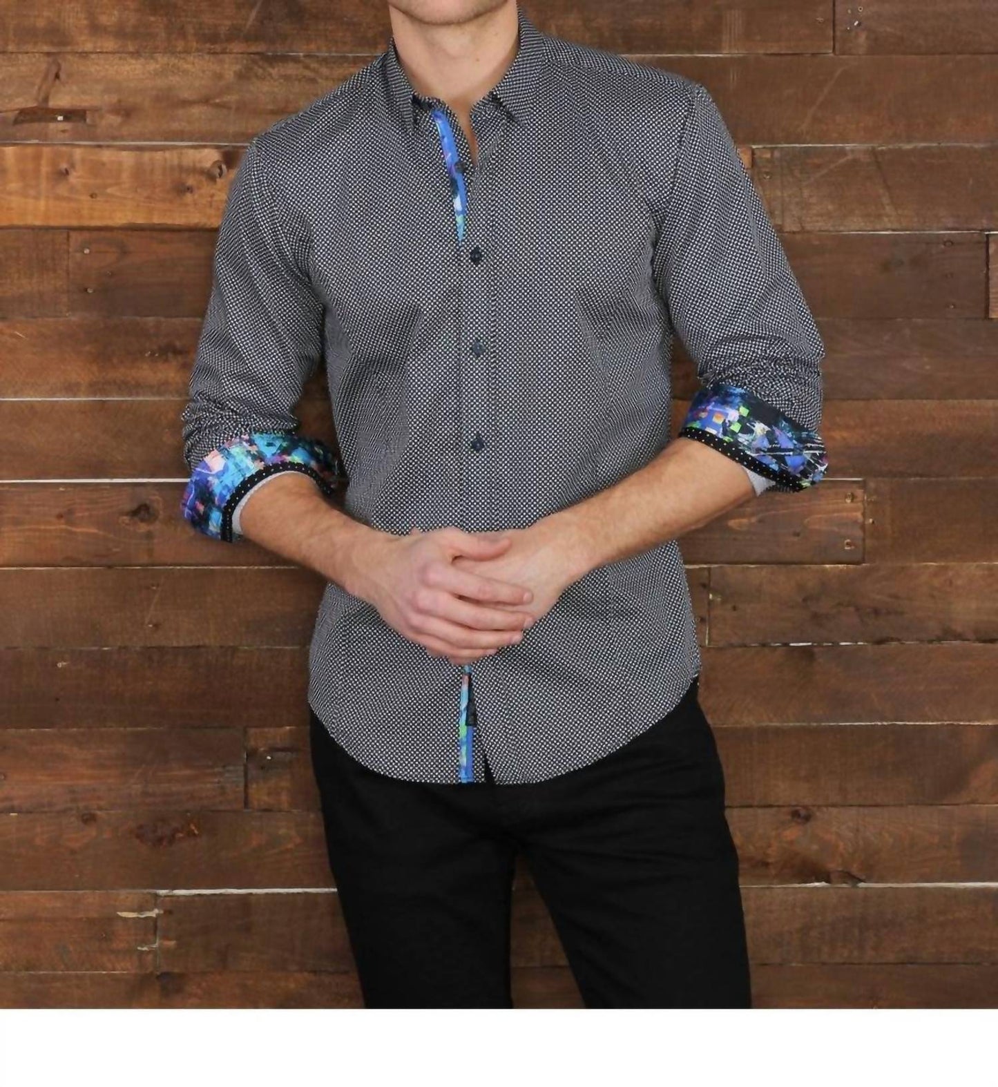 Checkered Long Sleeve Shirt With Colorful Trim